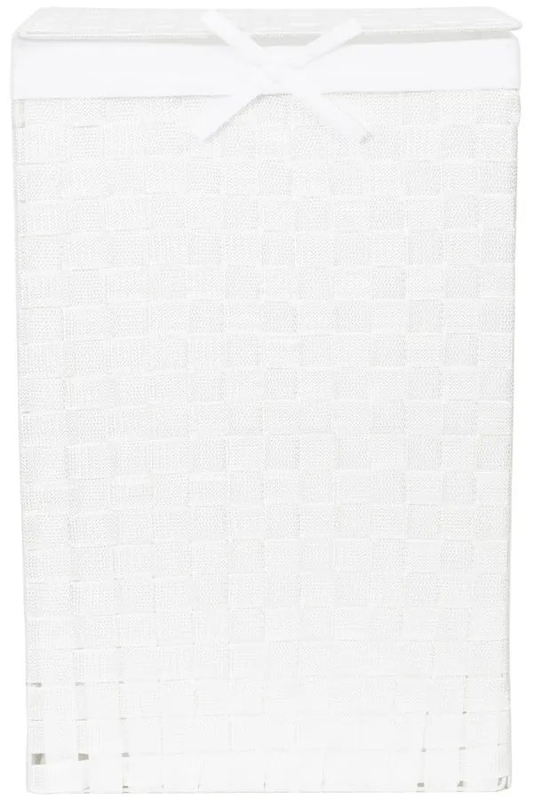 Cesto da bucato bianco con coperchio Cesto da bucato in lino, altezza 60 cm - Compactor
