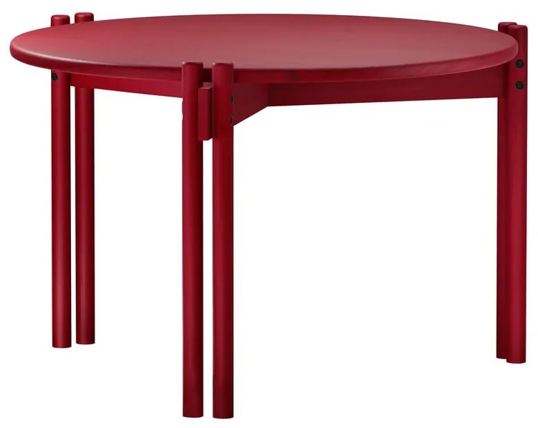 Tavolino rotondo rosso in legno di pino ø 60 cm Sticks - Karup Design