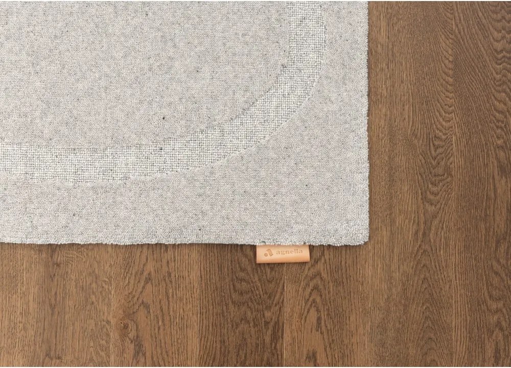 Tappeto in lana grigio chiaro 133x190 cm Morphic Organica - Agnella