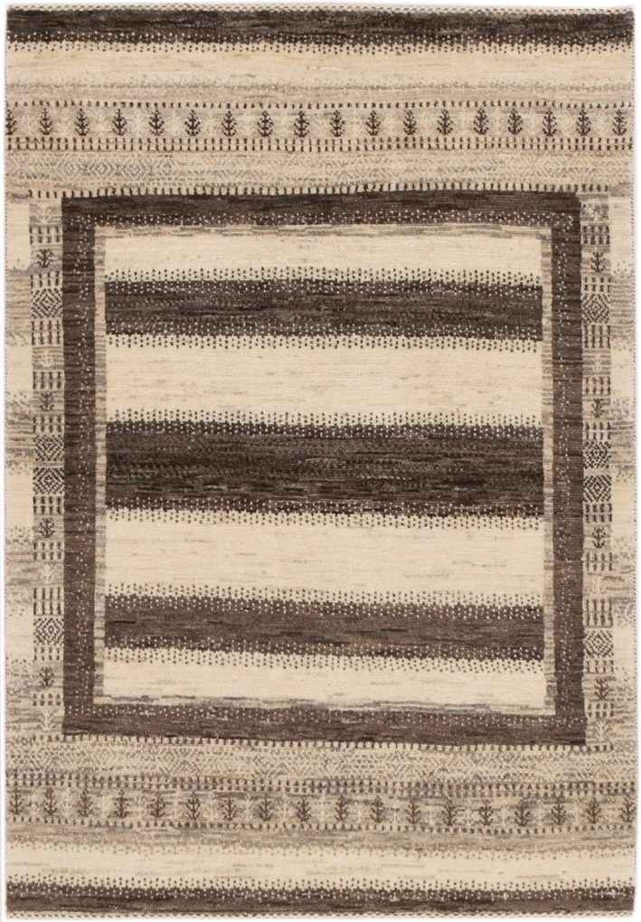 Loribaft Tappeto 100 x 140 Beige (Iran) Annodato A Mano