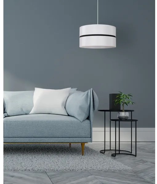 Duolla - Lampadario a sospensione con filo DUO 1xE27/15W/230V diametro 40 cm bianco/nero