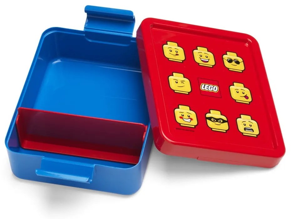 Scatola per snack blu con coperchio rosso Iconic - LEGO®