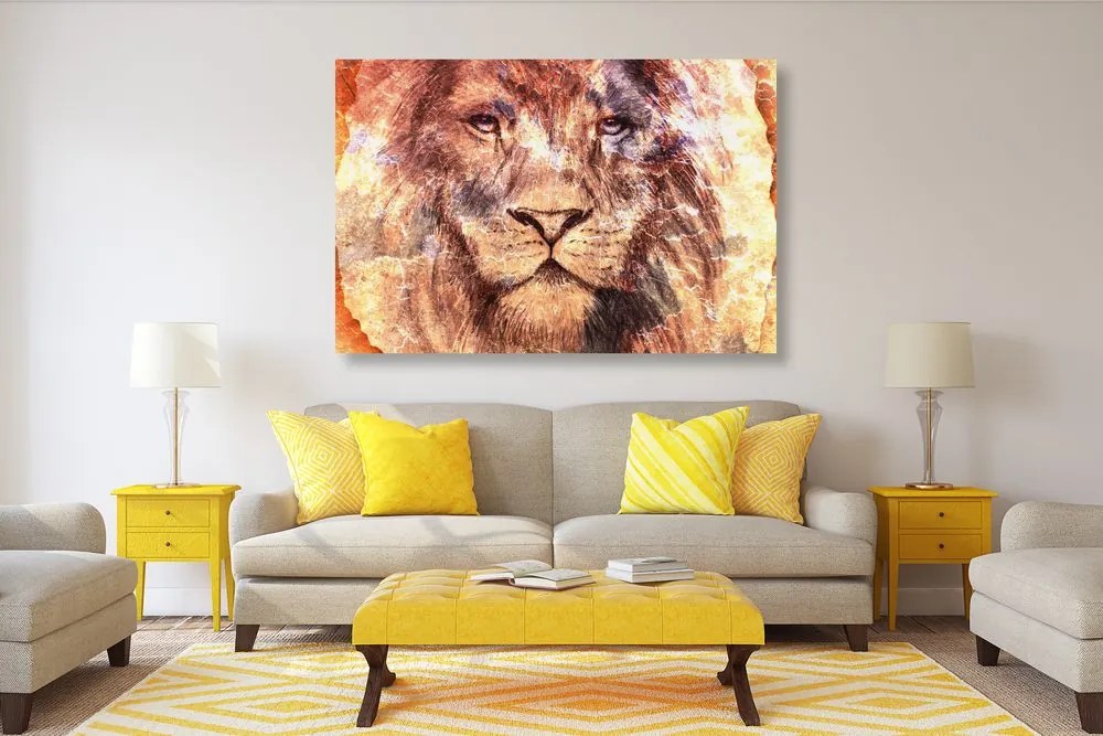 Quadro su tela – Volto del leone
