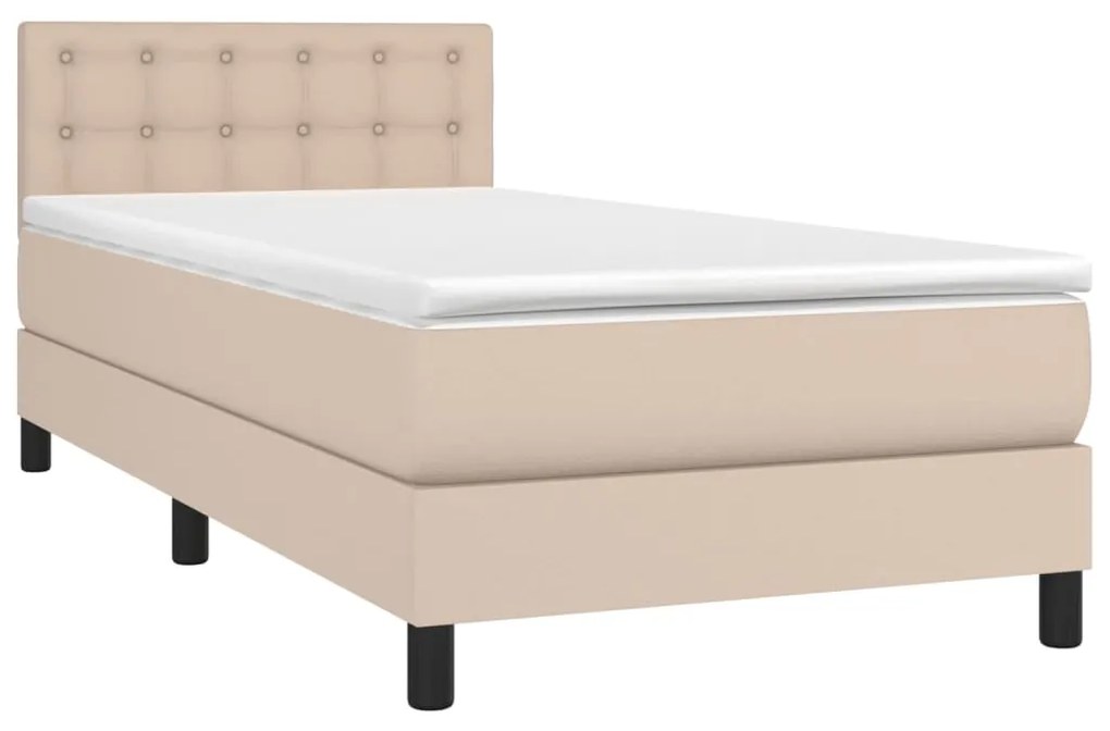 Giroletto a molle con materasso cappuccino 90x190 cm similpelle