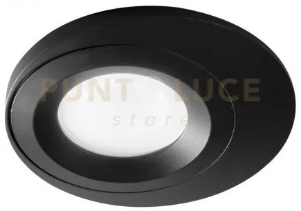 Gfa1201- faretto incasso 1 luce liscio nero in alluminio tondo d.10...