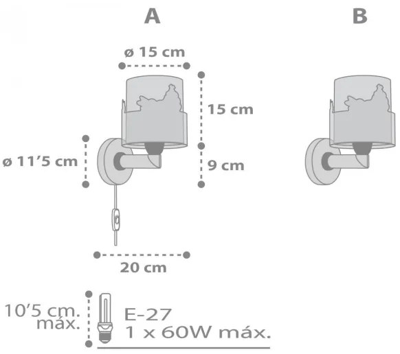 Dalber 61279 - Applique per bambini LOVING DEER 1xE27/60W/230V