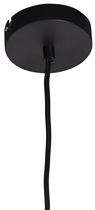 Lampada a sospensione con paralume in velluto color tortora con oro 40 cm - Combi