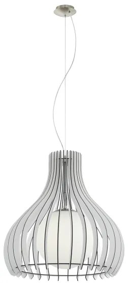 Eglo 96211 - Lampadario sospeso su cavo TINDORI 1xE27/60W/230V Ø 50 cm bianco