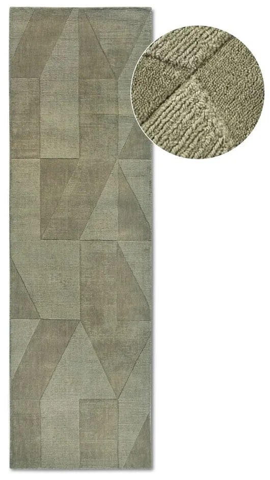 Passatoia verde in lana tessuta a mano 80x250 cm Ursule - Villeroy&Boch