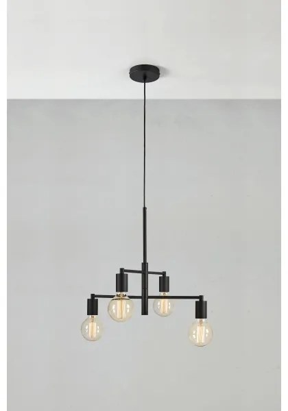 Markslöjd 108716 - Lampadario a sospensione con filo CIELO 4xE27/40W/230V nero