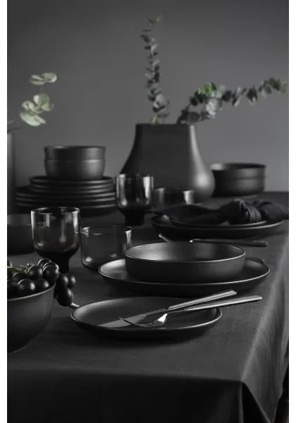 Set da tavola 18 pezzi nero/porcellana