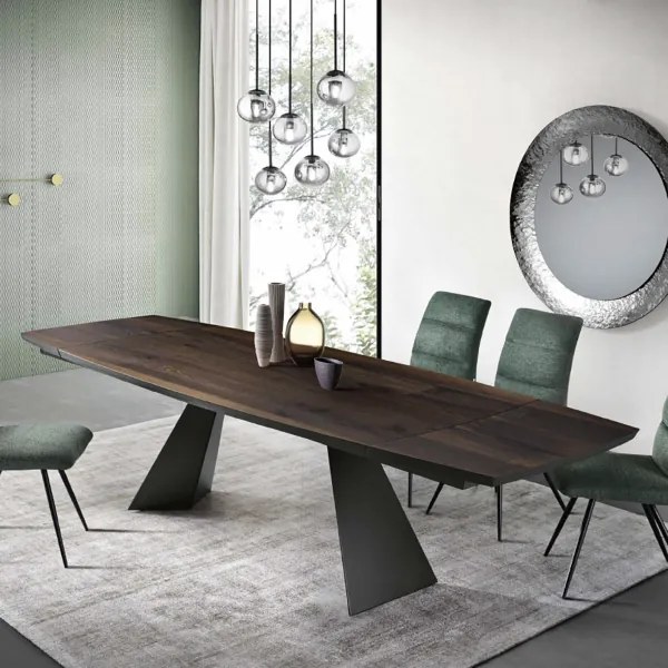 Tavolo allungabile 250 cm con piano in Rovere Termico GILMOUR