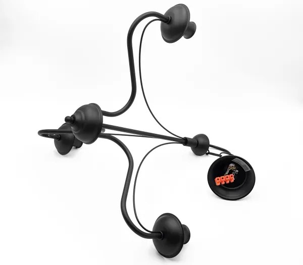 Lampadario a catena ANTON 3xE14/15W/230V nero