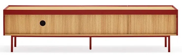 Mobile TV rosso scuro effetto rovere 180x45 cm Arista - Teulat