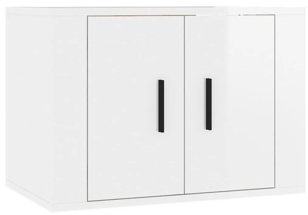 Set di mobili porta tv 4 pz bianco lucido in legno multistrato