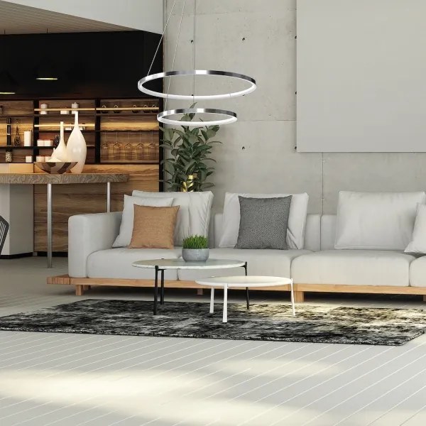 Lampadario LED a sospensione con filo HOOP LED/51W/230V diametro 60 cm 4000K cromo lucido