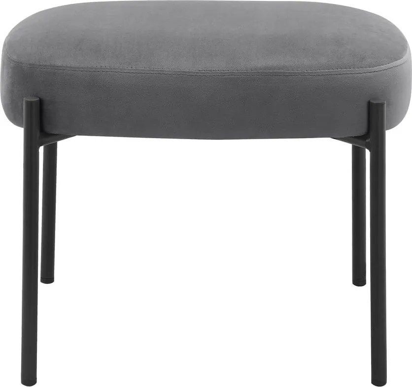 Poltrona in velluto grigio con poggiapiedi Jerry - Støraa