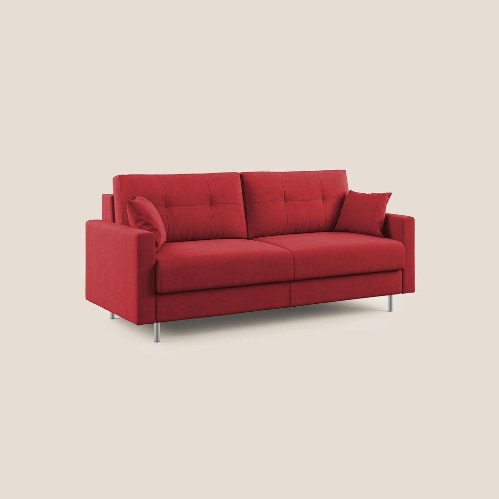 Megan divano letto matrimoniale in microfibra smacchiabile T11 collezione Autunno rosso 168 cm (mat. 120x197)