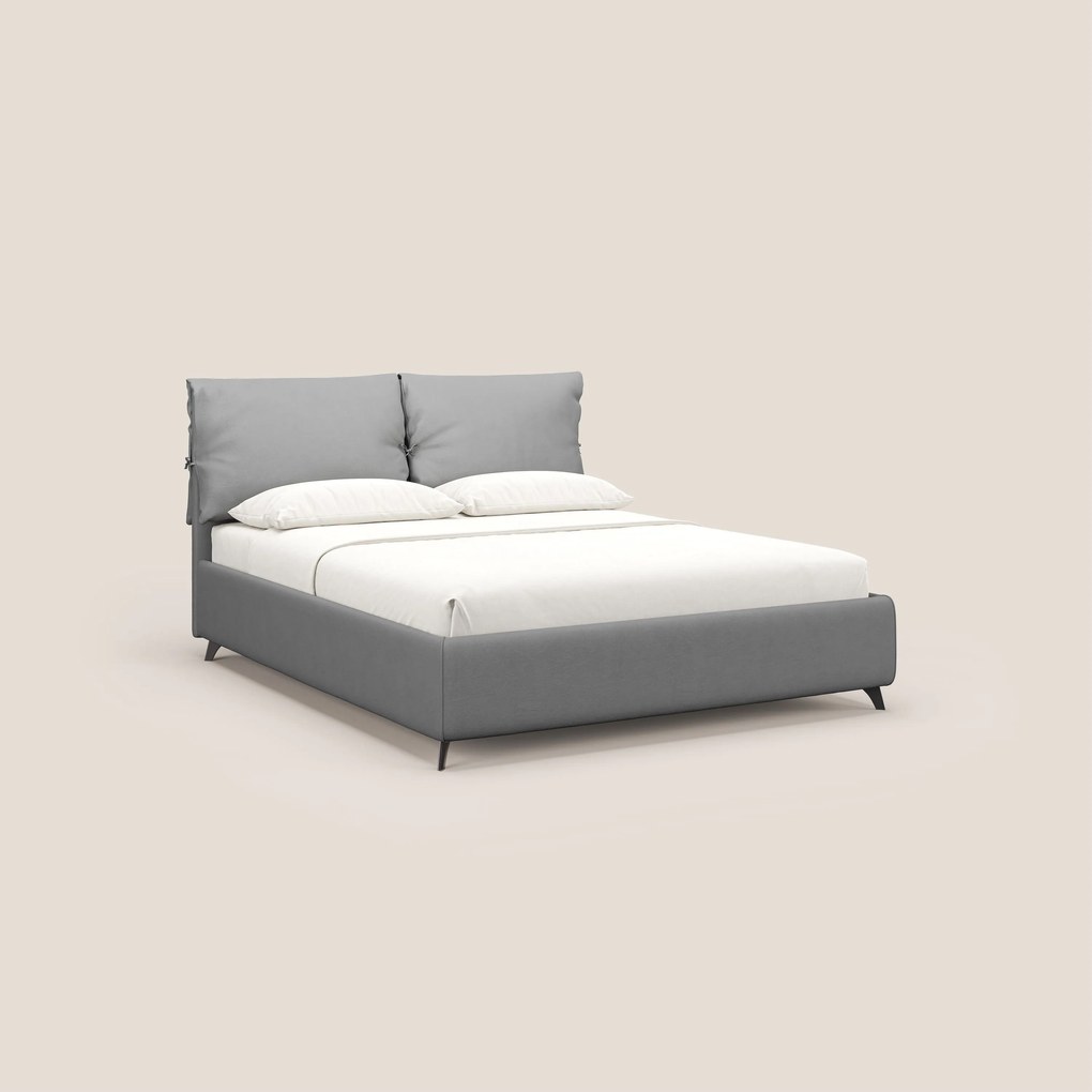 Susan letto imbottito contenitore completamente sfoderabile in microfibra smacchiabile T11 grigio