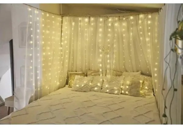 Catena luminosa LED da esterno 240 LED/8 funzioni 6,7 m IP44 bianco caldo