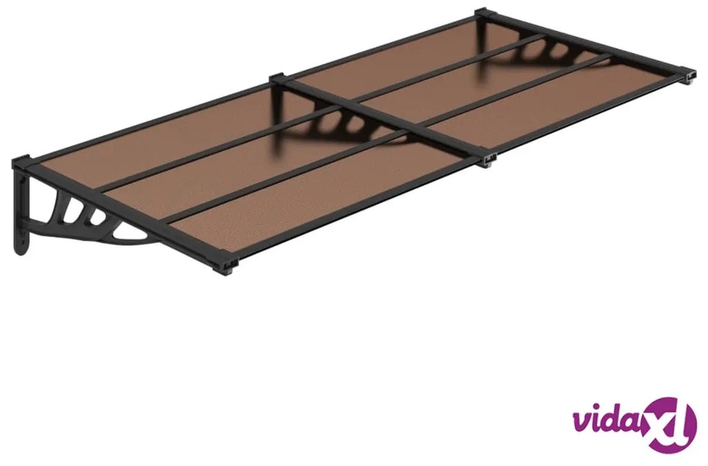 vidaXL Tettoia per Porta Nera 199x90 cm in Policarbonato