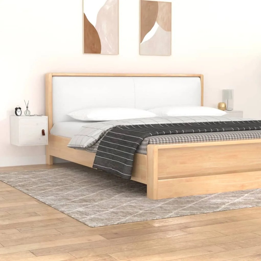 Pensili 2pz bianchi 31,5x30x30 cm in legno massello di pino