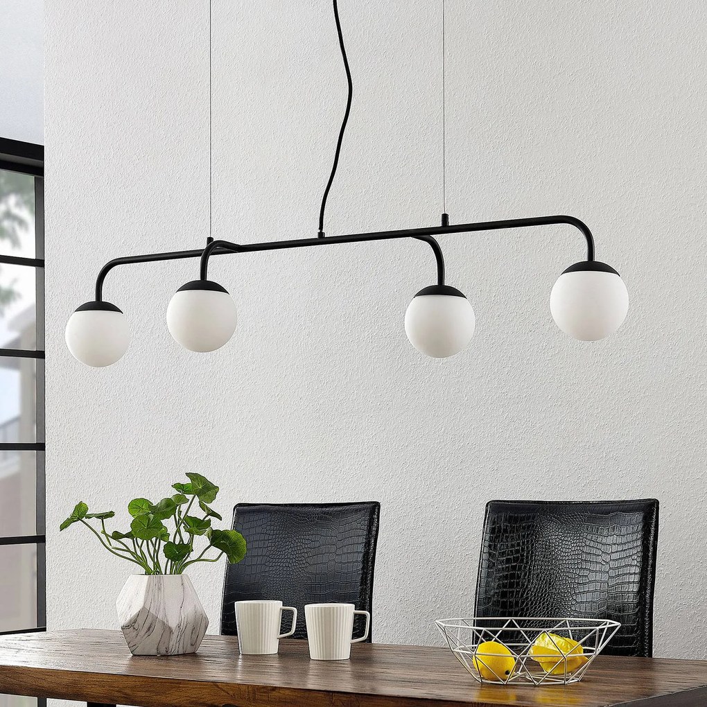 Lampada a sospensione Rama Lucande, dimmerabile, Nero, Soggiorno / Sala da pranzo, Metallo, Vintage, Lampada a sospensione