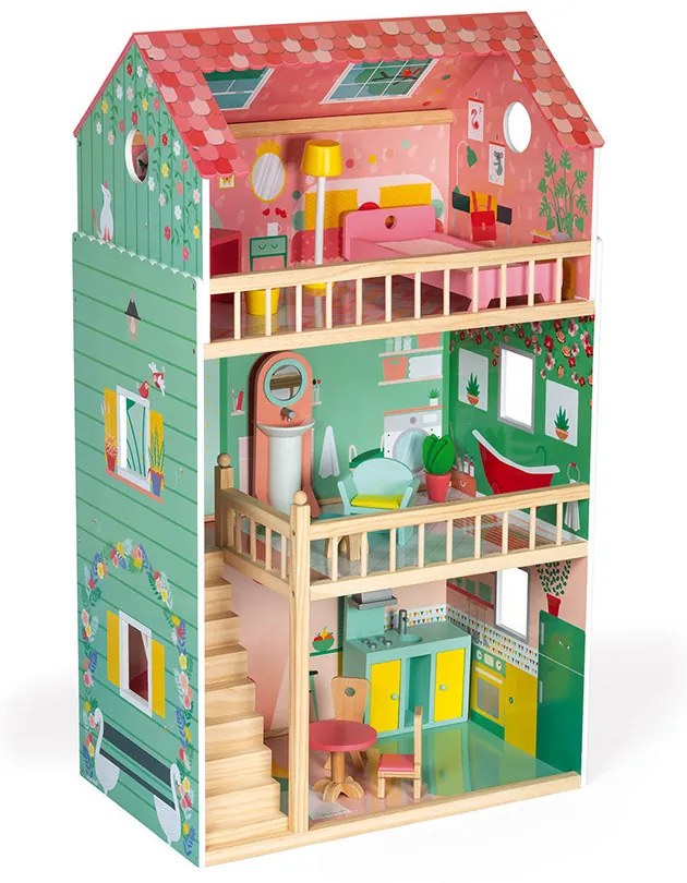 Casa delle bambole in legno - Happy Day