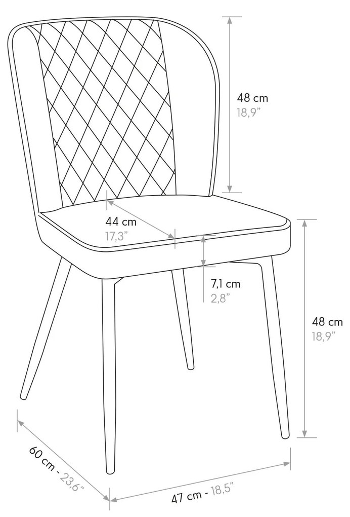 KINSLEE - sedia di design moderno in velluto