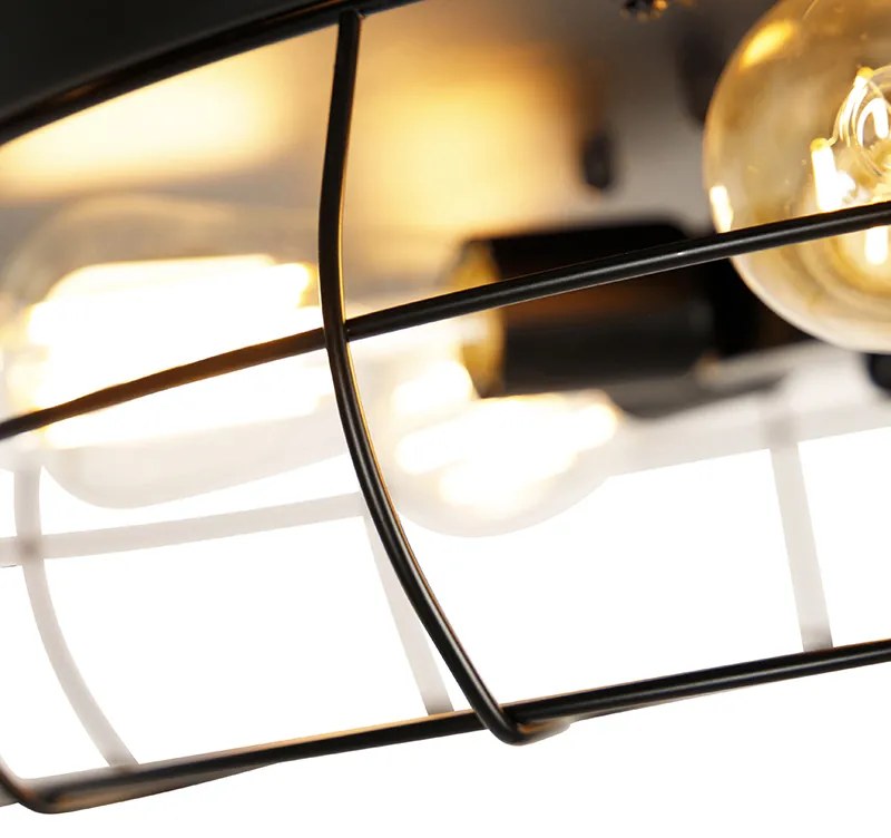 Ventilatore da soffitto nero con pale a scomparsa 107cm 5 luci con telecomando - Gaiola