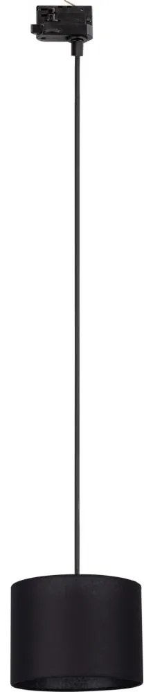 Lampadario a sospensione con filo Sistema ferroviario trifase TRACER 1xE27/15W/230V diametro 20 cm nero