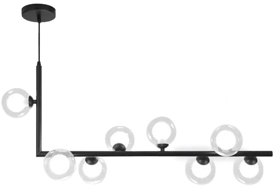 Lampada Da Soffitto Metallico Industrial Di Vetro Nero APP754-8CP