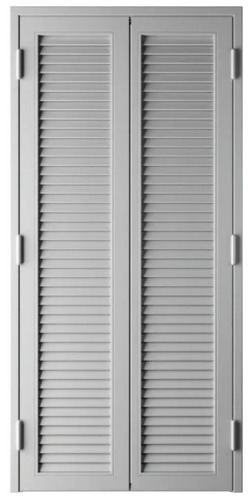 Persiana blindata 2 ante Vesta in ferro H 220 cm grigio