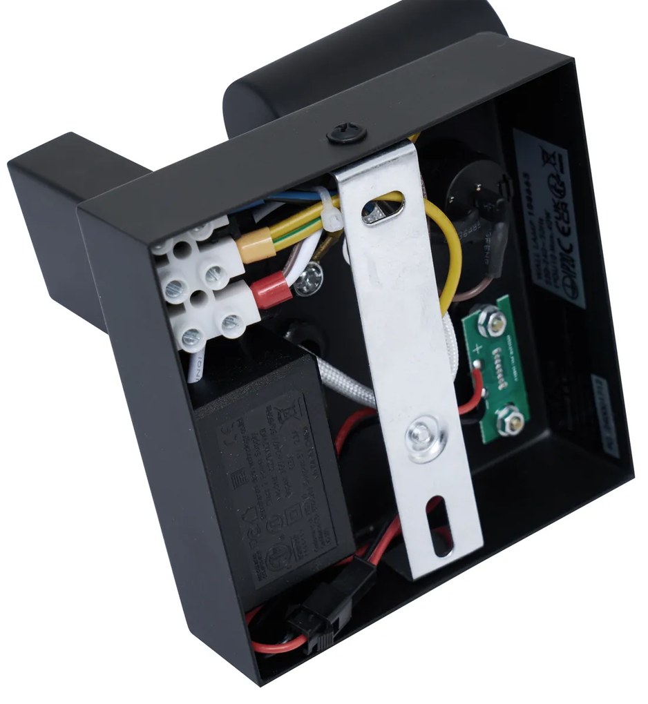 Lampada da parete nera moderna con USB-C inclinabile - Rex