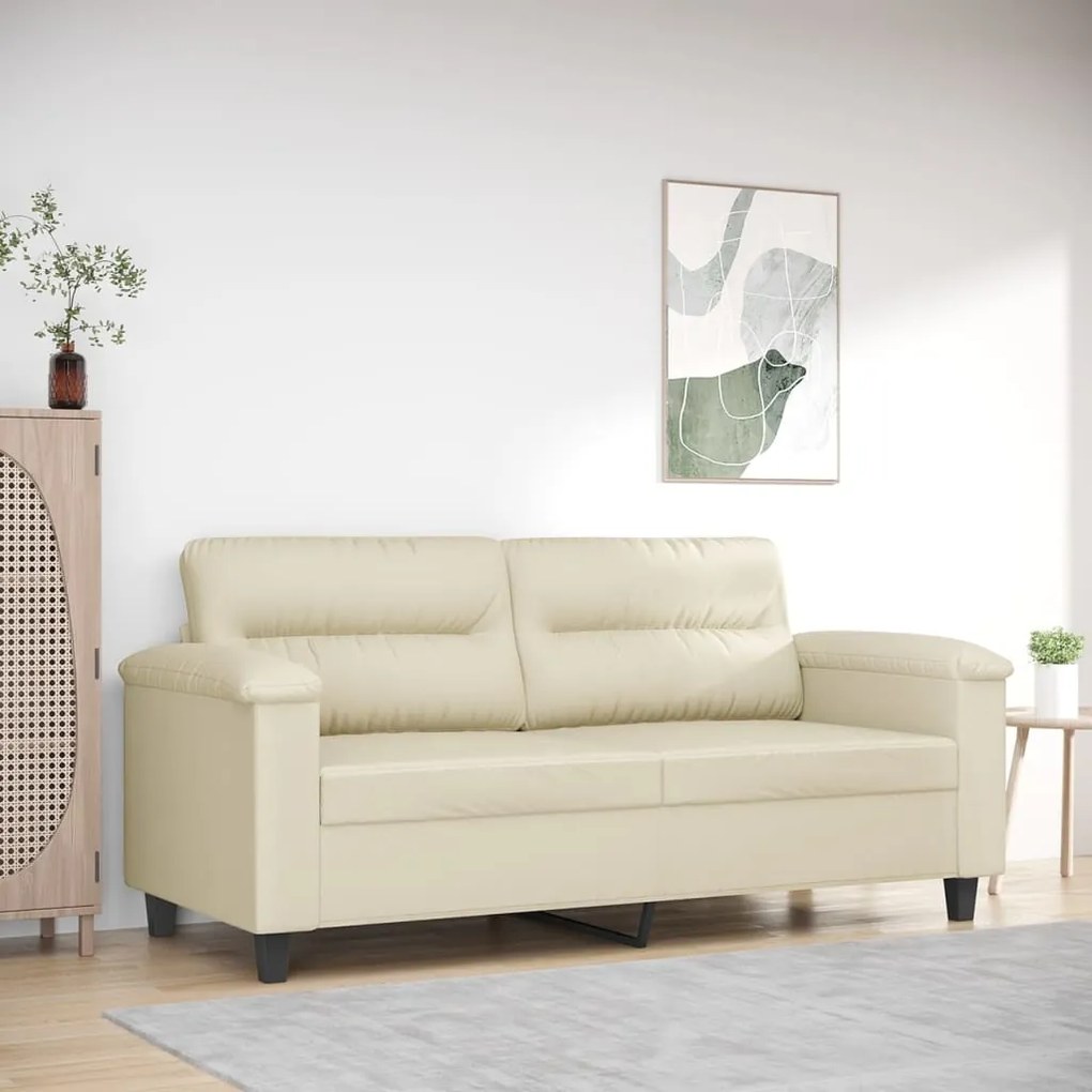 Divano A 2 Posti Crema 140 Cm İn Similpelle /