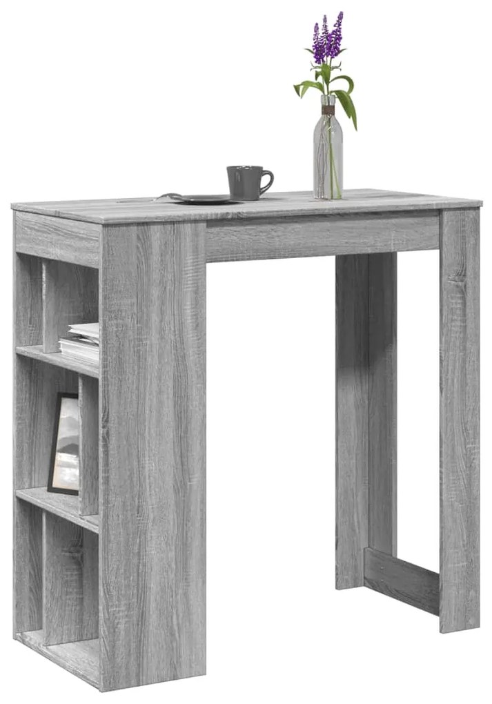 Tavolo Bar Con Rastrelliera Grigio 102x50x103,5 Cm Multistrato /