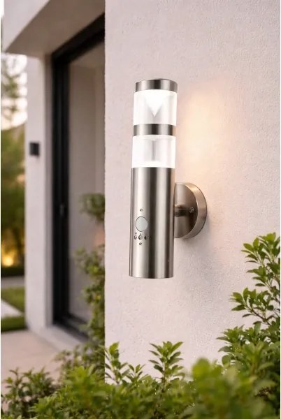 Applique LED da esterno con sensore 1xGU10/5W/230V cromo opaco