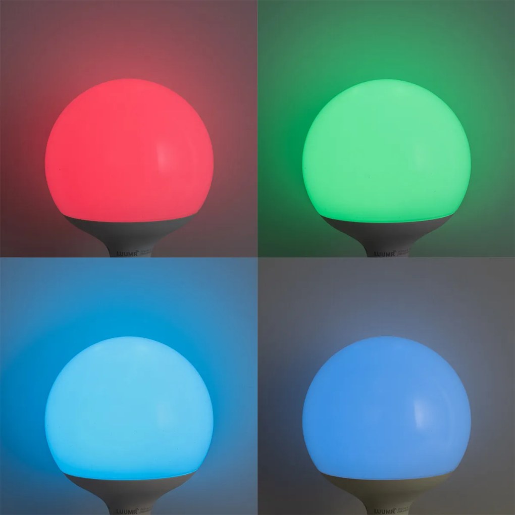 Set di 5 lampadine LED Smart E27 G120 Opache RGBW 9W 806 lm 2700-6500K