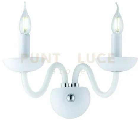 Applique a parete alfiere bianca e cromo 2 luci attacco e14 12x23x26cm