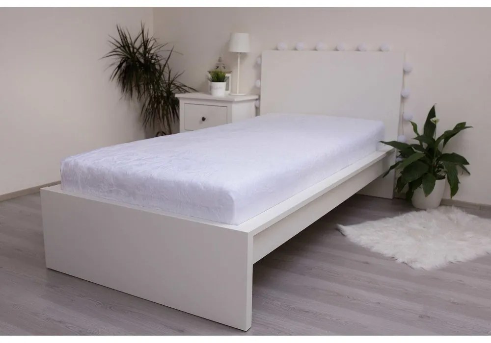 Foglio di microflanella elasticizzato bianco 180x200 cm - Jerry Fabrics