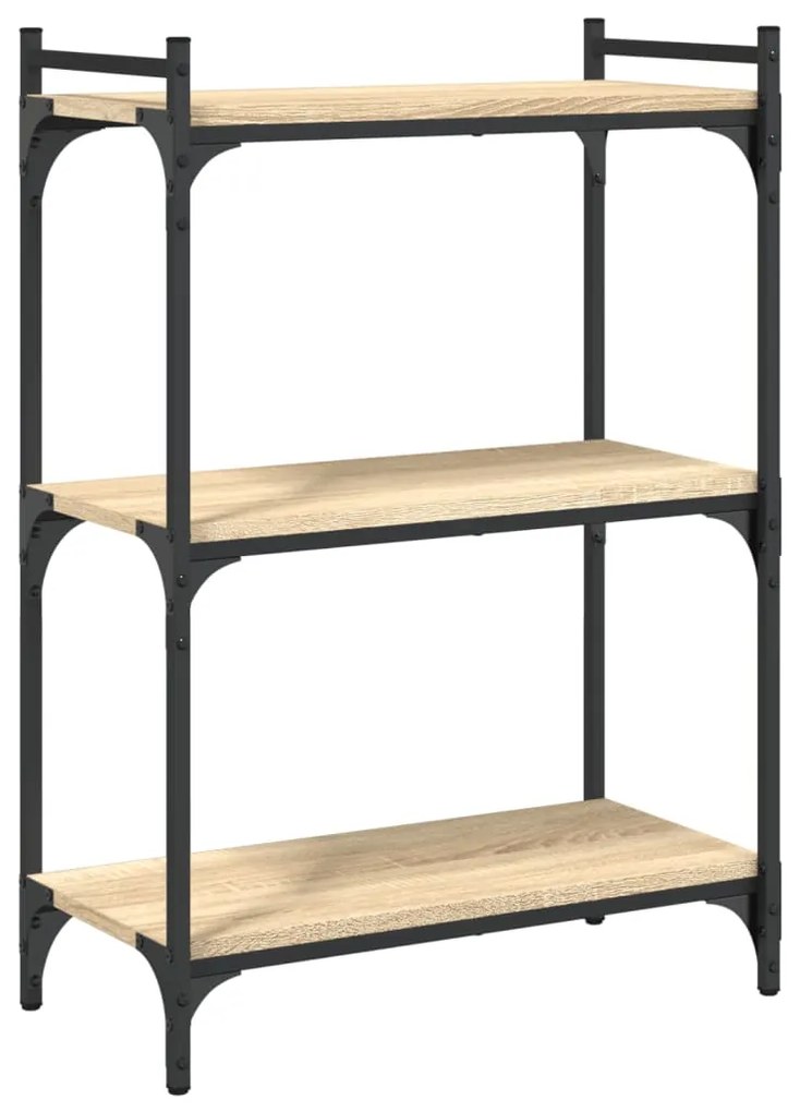 Libreria 3 ripiani rovere sonoma 60x30x86 cm legno multistrato