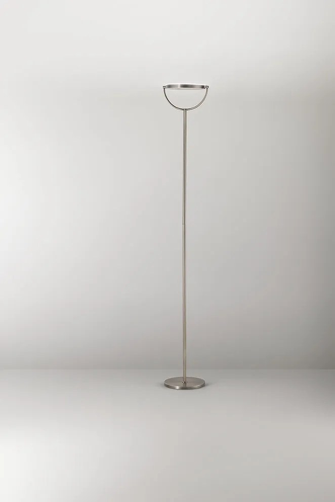Perenz Piantana “Plato” • 190 × Ø 23 cm (diffusore D.25 × h 2,5) – bianco opaco / grigio titanio