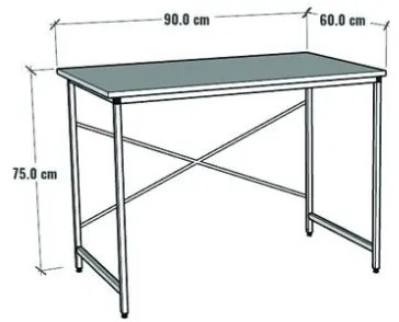 Scrivania Stile Industrial Ferro E Legno 90x60x73 Adam Rovere