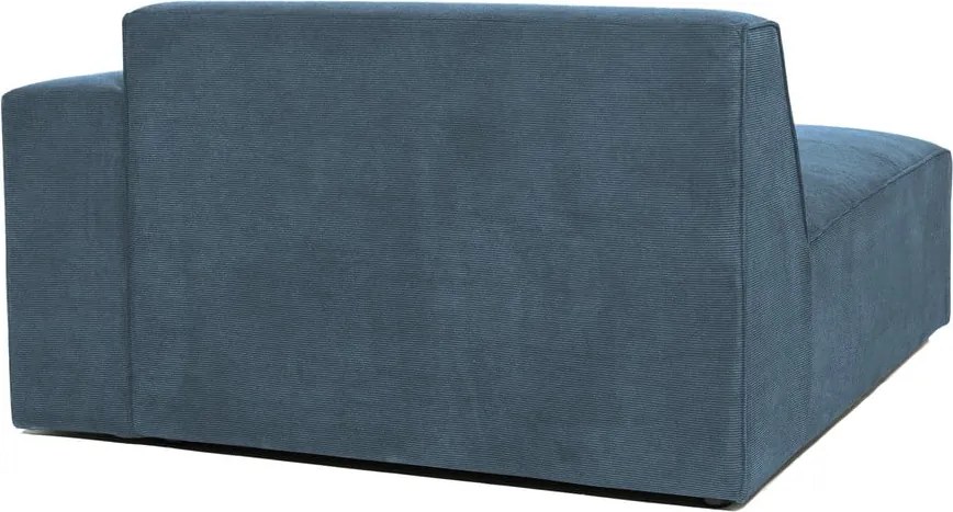 Divano componibile blu (con penisola a destra) con rivestimento in velluto a coste Sting – Scandic