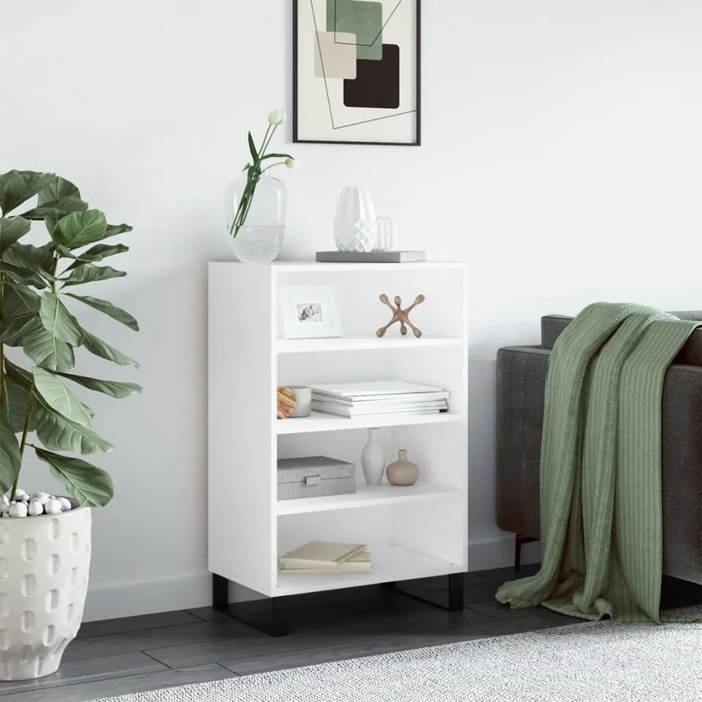 Credenza Bianca 57x35x90 Cm İn Legno Multistrato /