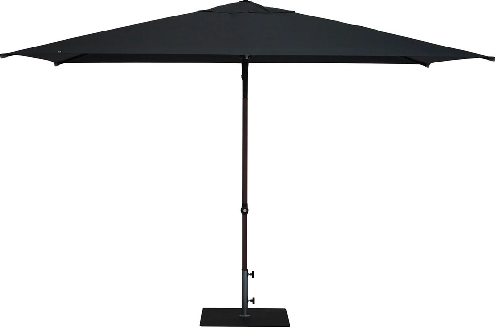 Ombrellone da Giardino 3x2 m Palo Ø38 mm in Alluminio Effetto Legno Tessuto Poliestere Trend Wood Antracite...