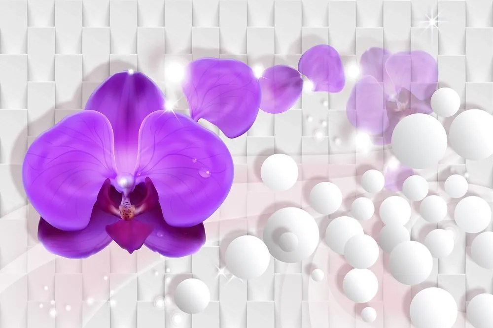 Carta da parati – Orchidea su sfondo astratto