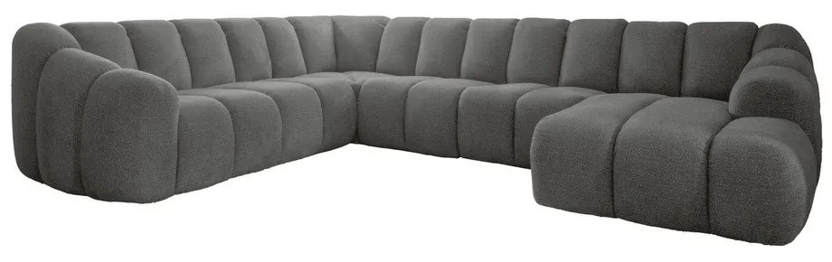 Divano angolare grigio (con penisola a sinistra/a U) Shell – Miuform