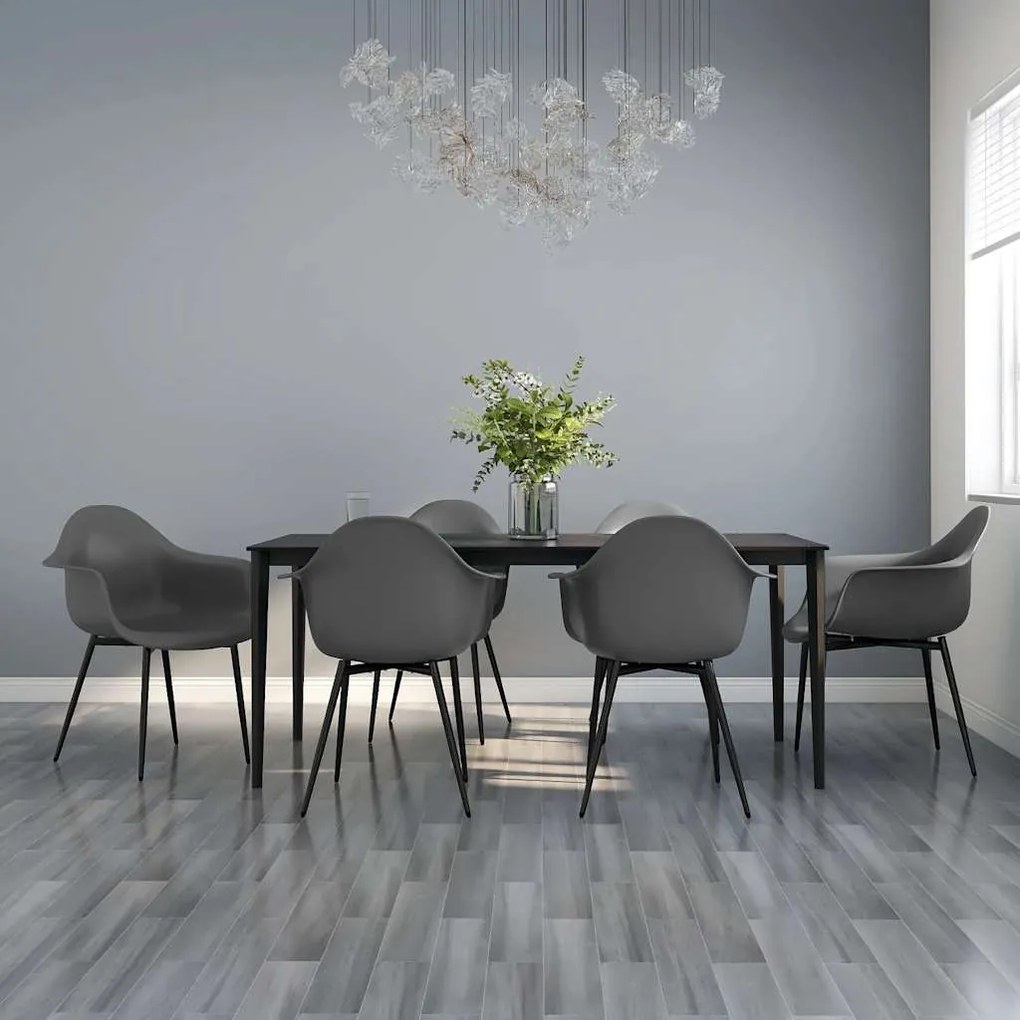 Sedie Da Pranzo 6 Pz Grigie İn Pp /