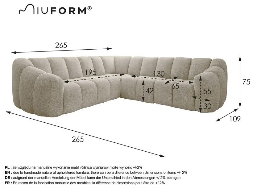 Divano angolare grigio chiaro Shell – Miuform